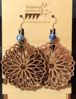Mandala Wooden Dangle Earrings 20-10022