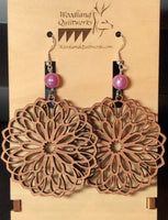 Mandala Wooden Dangle Earrings 20-10038