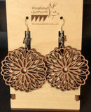 Mandala Wooden Dangle Earrings 20-10041