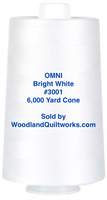 Superior Threads® OMNI™ #3001 Bright White 6,000 Yard Cone - Woodland Quiltworks, LLC