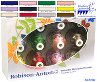 Robison-Anton Gift Set 40wt Super Strength Rayon - 12 Spools GGR2022 - Woodland Quiltworks, LLC