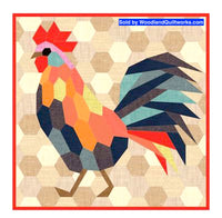 The Rooster English Paper Piecing by Violet Craft - Woodland Quiltworks, LLC